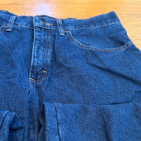 Lee Fleece Lined Jeans Dark Blue Denim 34x32 Lime NEW - Picture 5 of 7